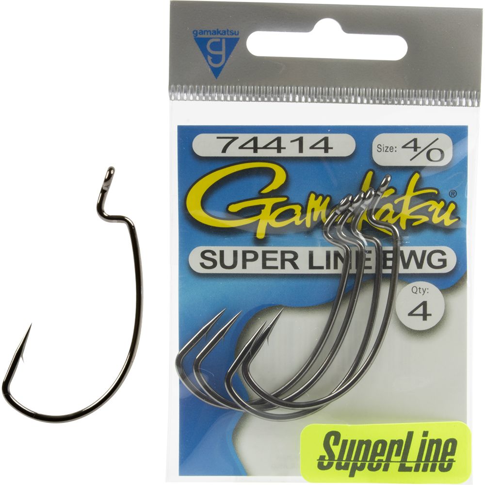 Gamakatsu Superline EWG Worm Hooks 5/0 Qty 4
